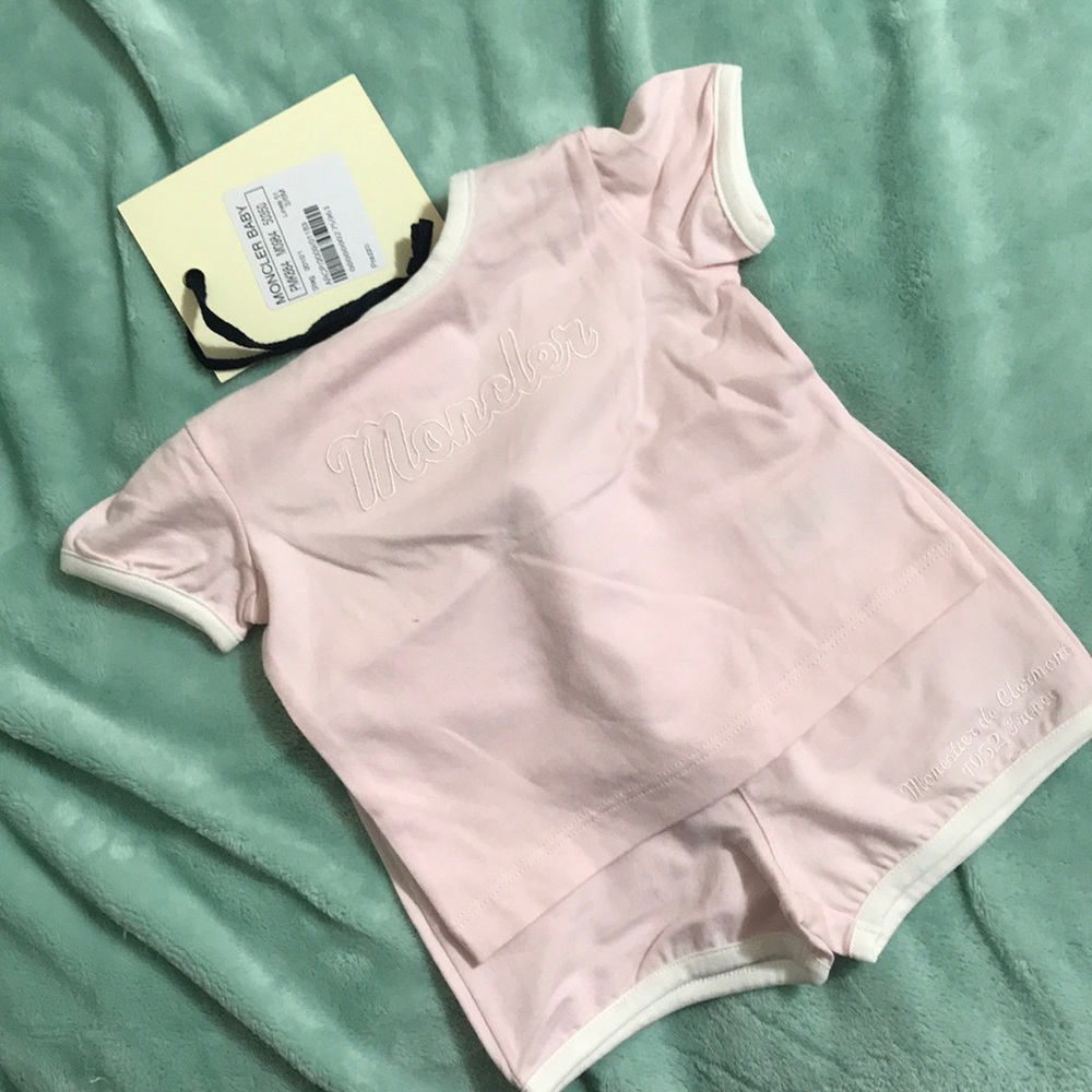 BNWT Moncler baby girl set in pink, 3/6M